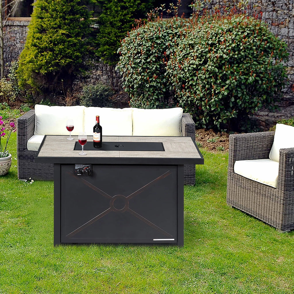 60,000 BTU Outdoor Gas Fire Table with Ceramic Tabletop G346