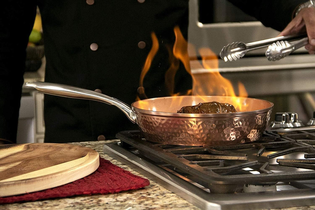 9.5" Hammered Nonstick Fry Pan with Lid K67822