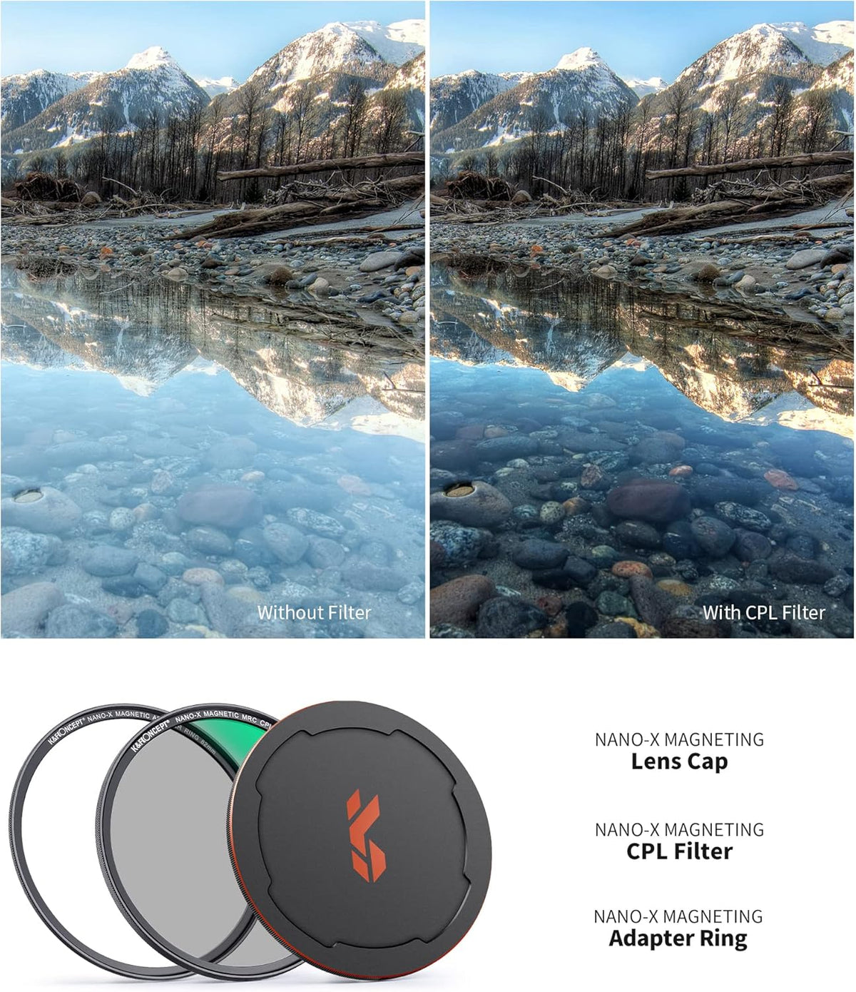 58mm Circular Polarizing Filter Kit with Adapter Ring and Lens Cap P91955