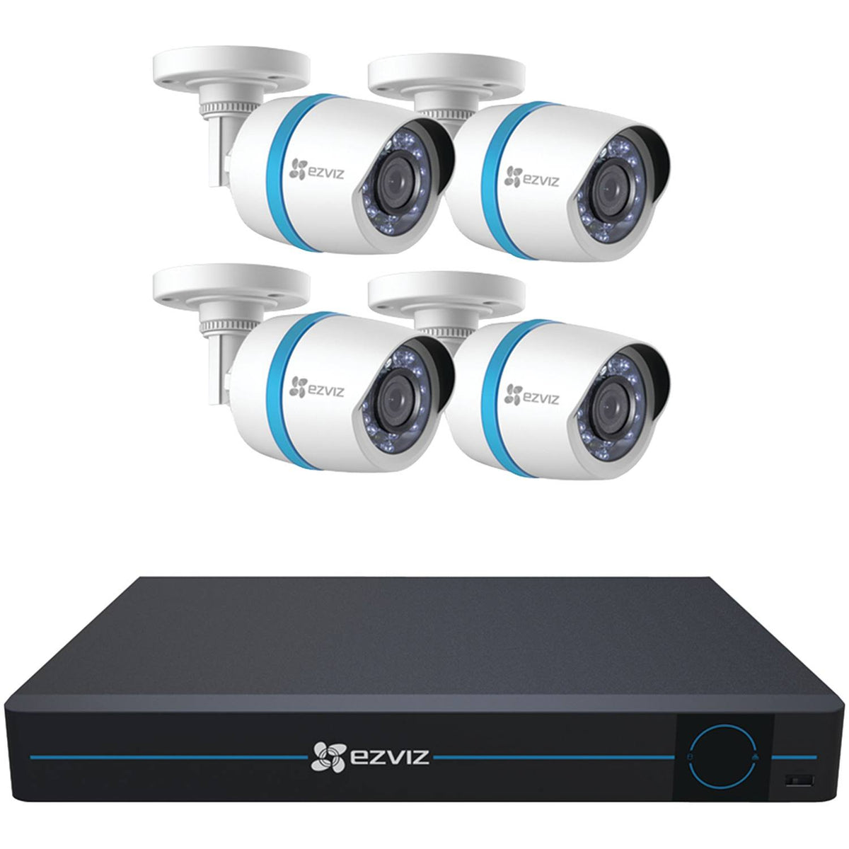 8-Channel DVR with 4 Outdoor Cameras Wired Ethernet Z162