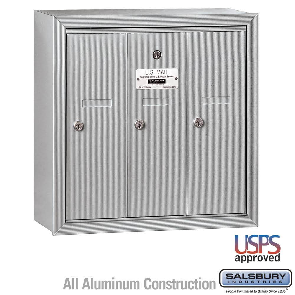 Aluminum 3 Door Vertical Mailbox H604858