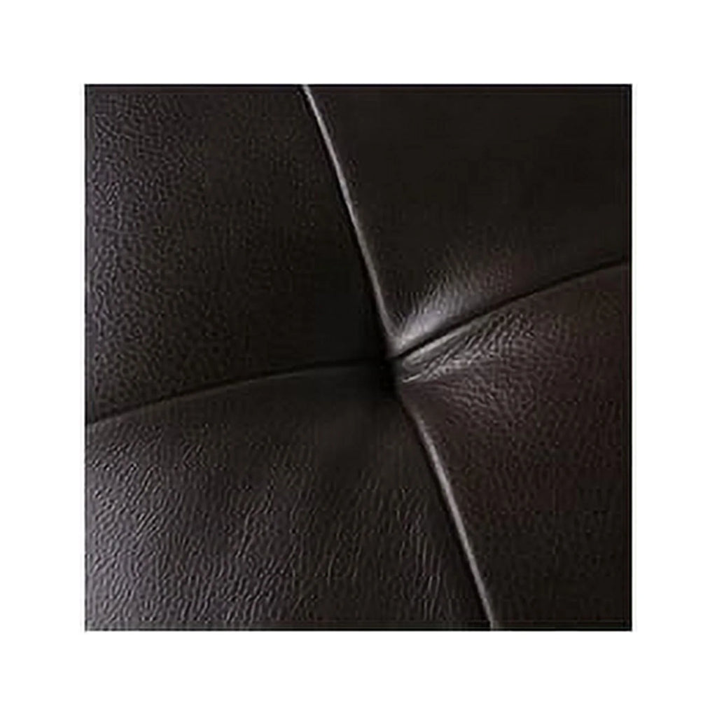 Dark Brown Leather Sofa With Tufted Seat And Back J937
