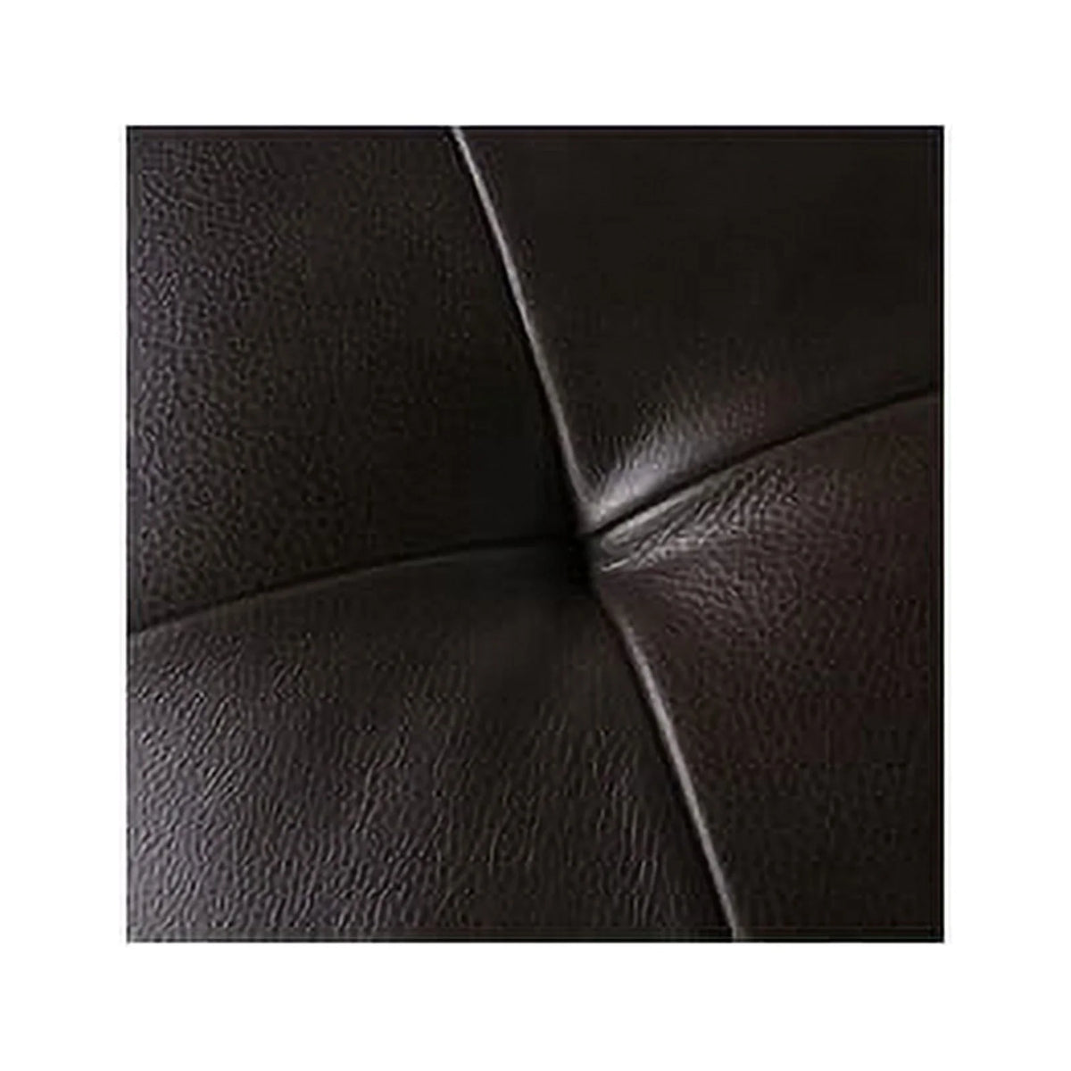 Dark Brown Leather Sofa With Tufted Seat And Back J937