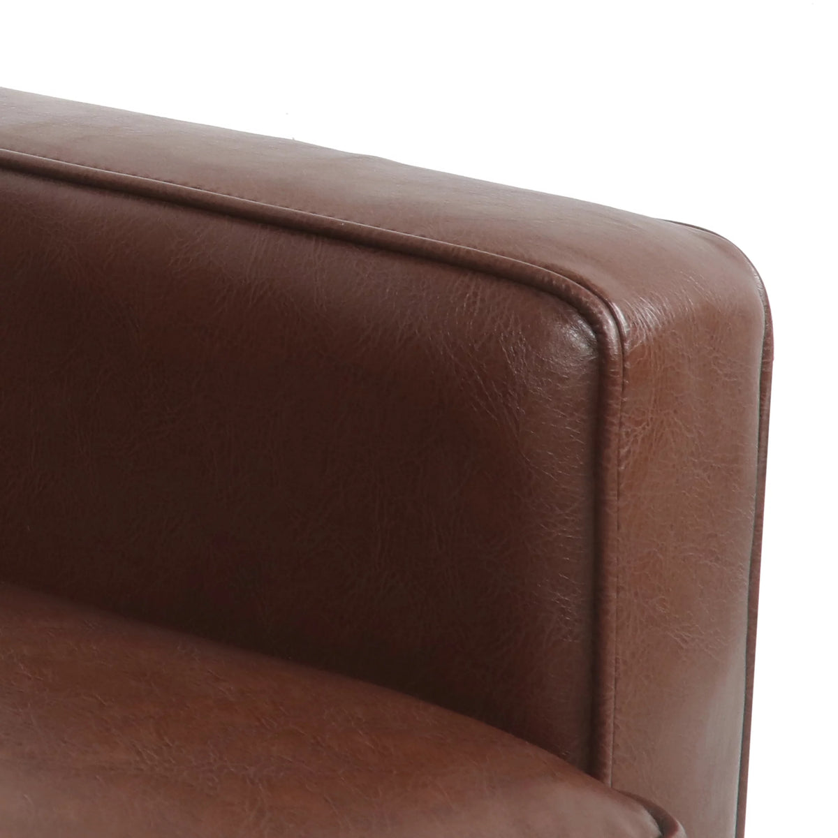 Dark Brown Faux Leather Tufted Club Chair U59085