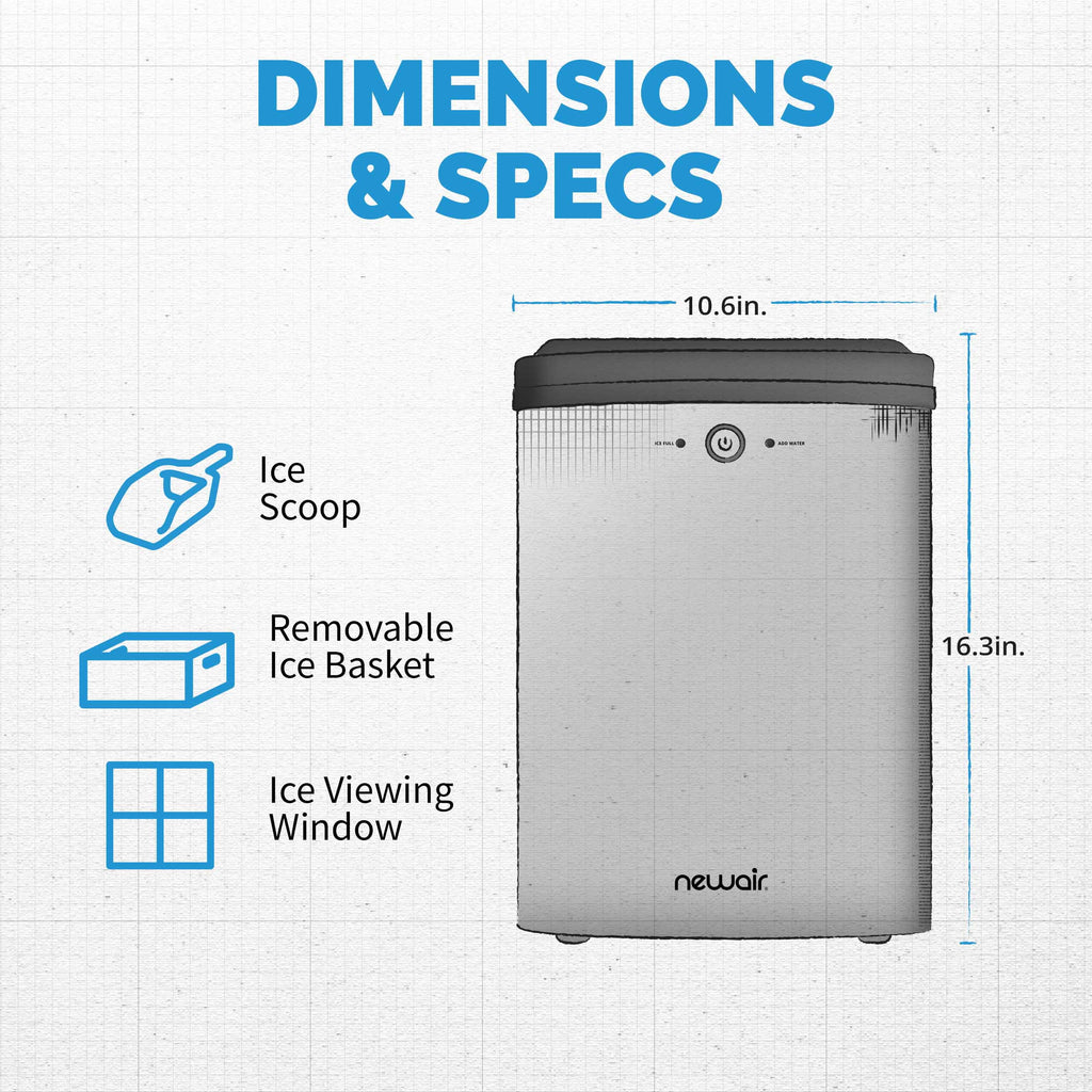 40 lb. Countertop Nugget Ice Maker in Stainless Steel H164
