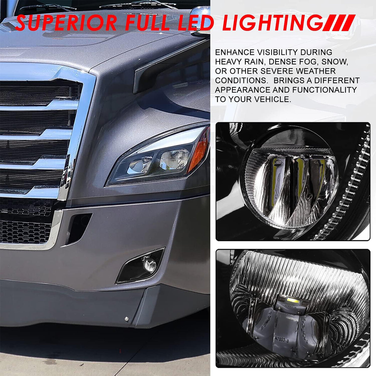 High Power LED Fog Light Lamps Black Housing D6625