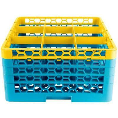 Yellow Color-Coded Glass Rack with 4 Extenders F2847