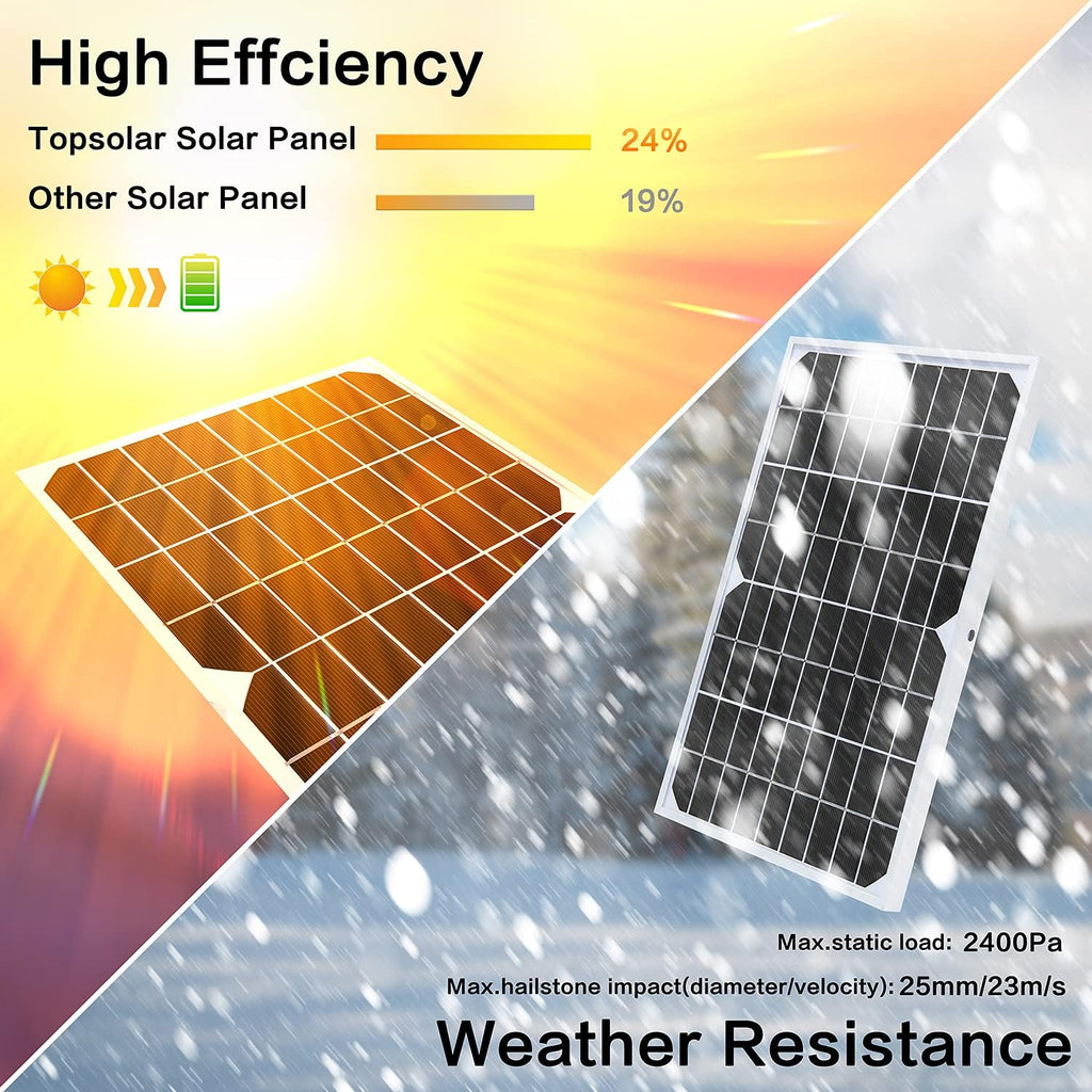 20W 12V Monocrystalline Solar Panel Kit with 10A Charge Controller Q387