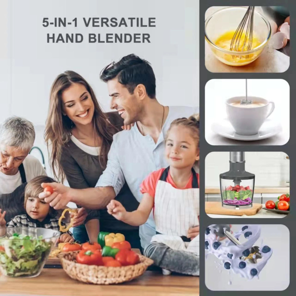 5-in-1 Multifunctional Handheld Stick Blender with Whisk Z46863