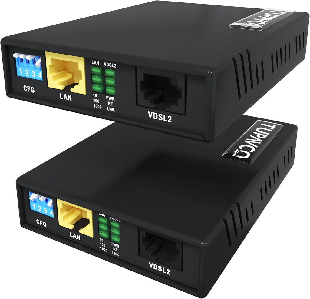 Ethernet Extender Kit up to 5000ft Over Phone Line or CAT5/6 Twisted Copper Wire, 300Mbps Max Bandwidth F3384