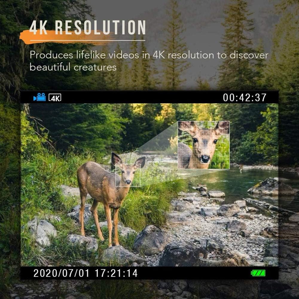 4K 20MP Night Vision 120° Wide Angle Hunting Camera with Solar Panel and 32GB Card A146335