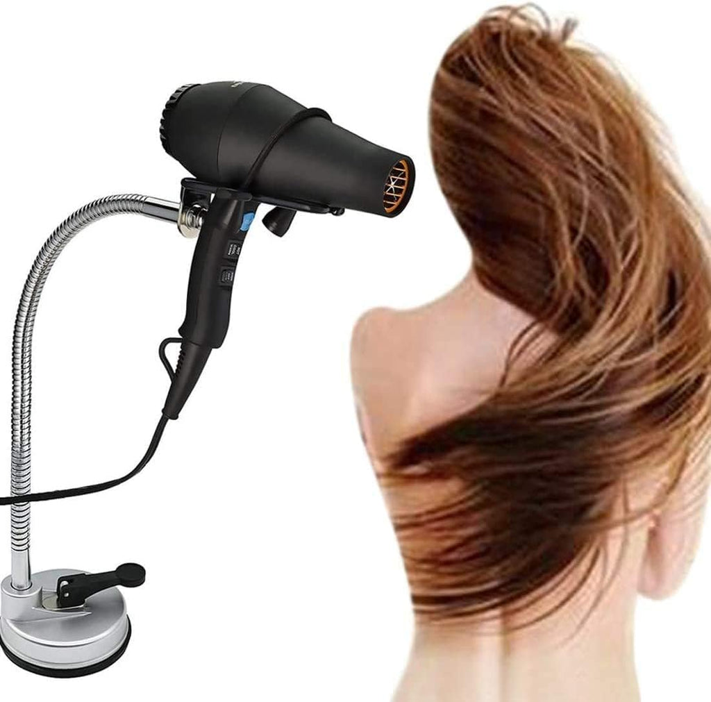 Stainless Steel 360 Degree Rotating Hair Dryer Holder Stand with Suction Cup A28197
