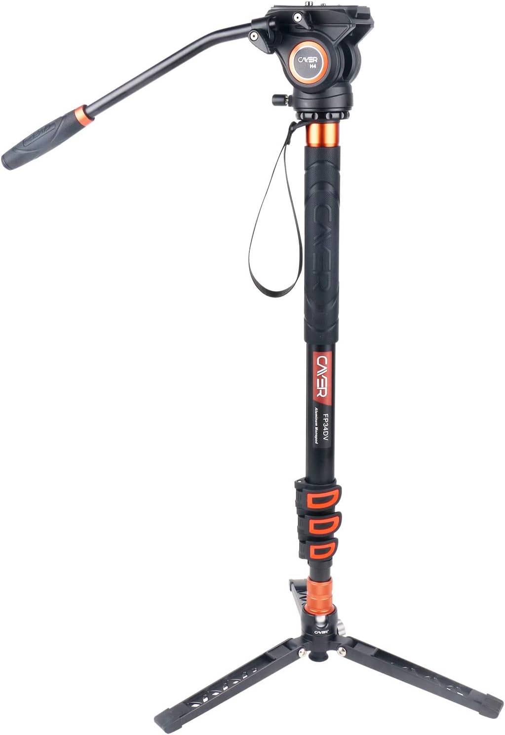 Lightweight Aluminum 71 inch Camera Monopod with Pan Tilt Fluid Head and Tripod Base I99790