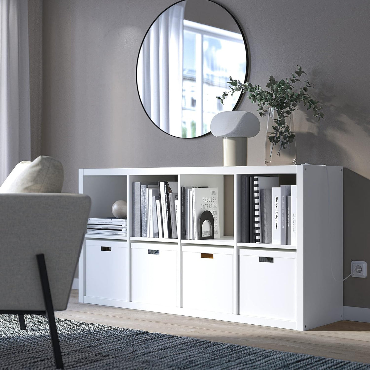 White 8 Shelf Shelving Unit (77x39x147 cm) D821