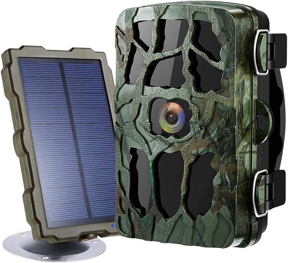 4K 20MP Night Vision 120° Wide Angle Hunting Camera with Solar Panel and 32GB Card A146335