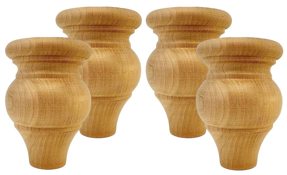 Red Oak Bun Foot Set of 4 A269514