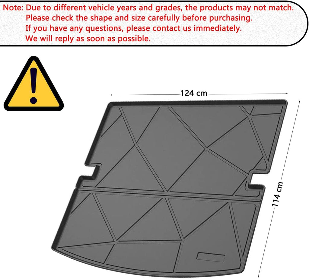 All Weather Rear Cargo Trunk Tray Floor Mats for 2011-2019 Ford Explorer 5 seats H2381