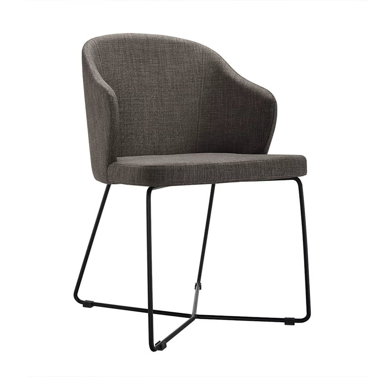 Gray Metal and Fabric Dining Chairs Set of 2 U66636