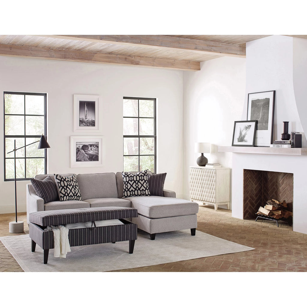 Rectangular Upholstered Storage Ottoman Black and White C3517