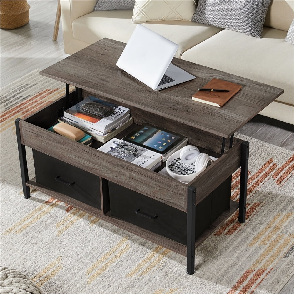 Lift Top Wood Coffee Table with Storage Baskets Z476987