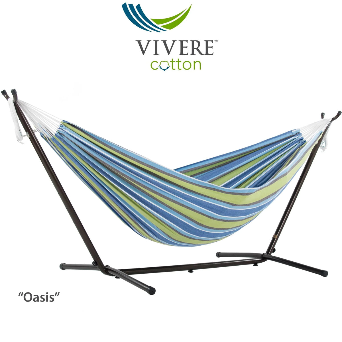 Double Cotton Hammock with Stand and Carry Bag U98987
