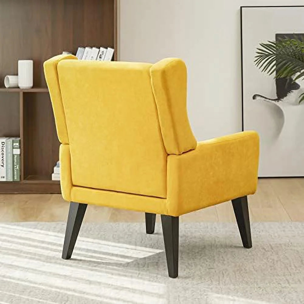 Yellow Upholstered Wingback Armchair N1142