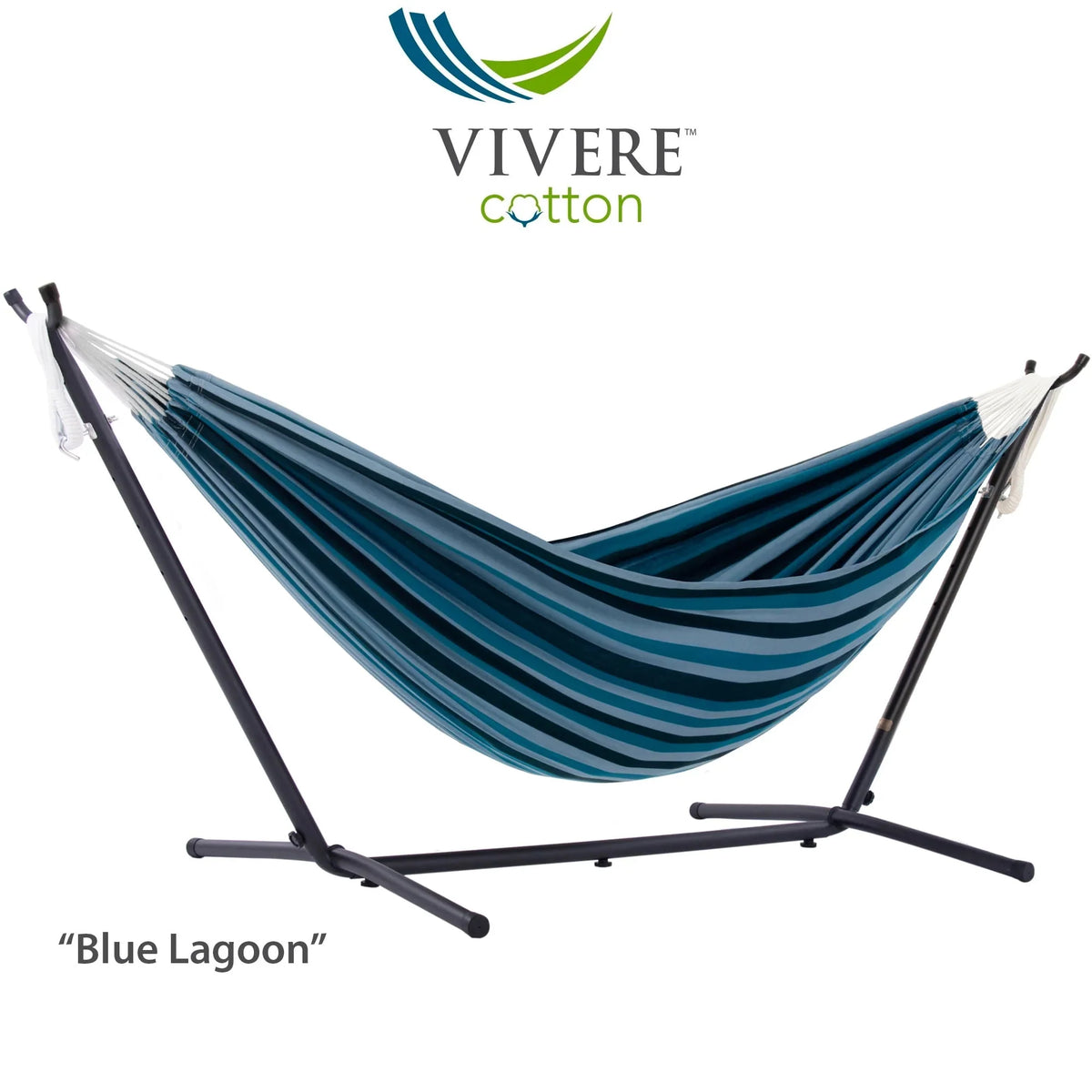 Double Cotton Hammock with Stand and Carry Bag U98987