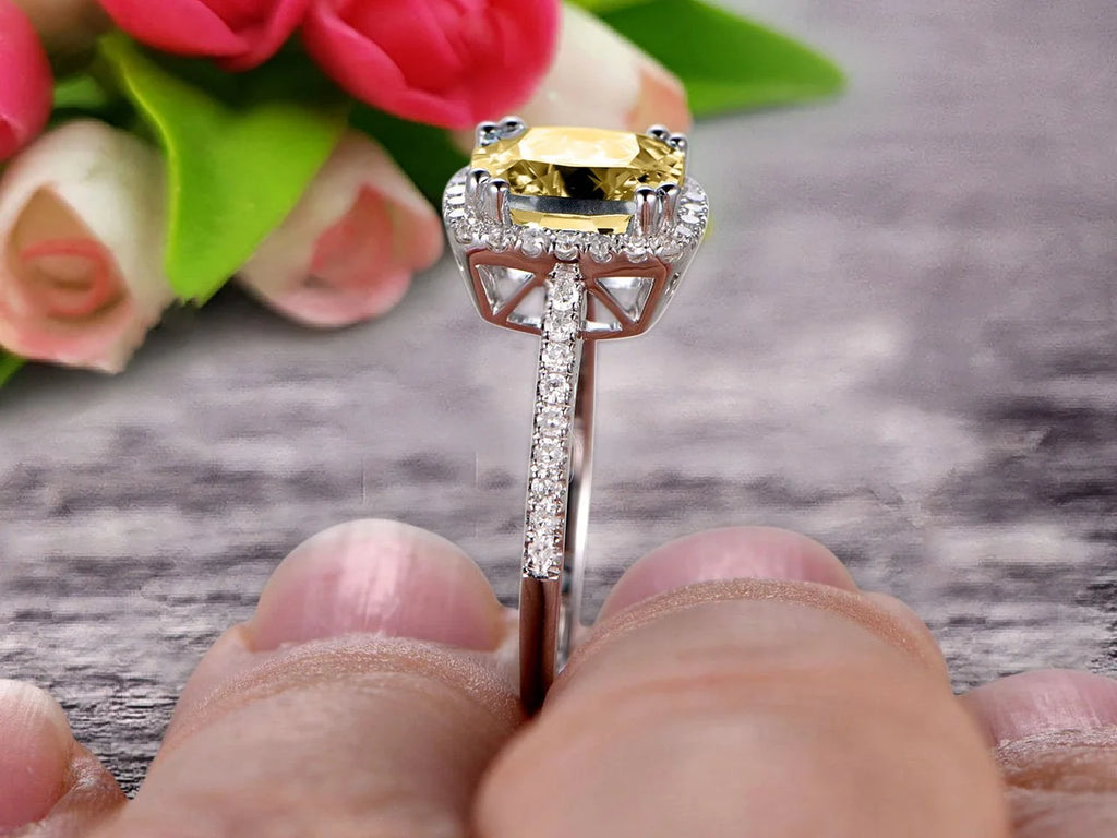 10k White Gold Halo Engagement Ring S281201