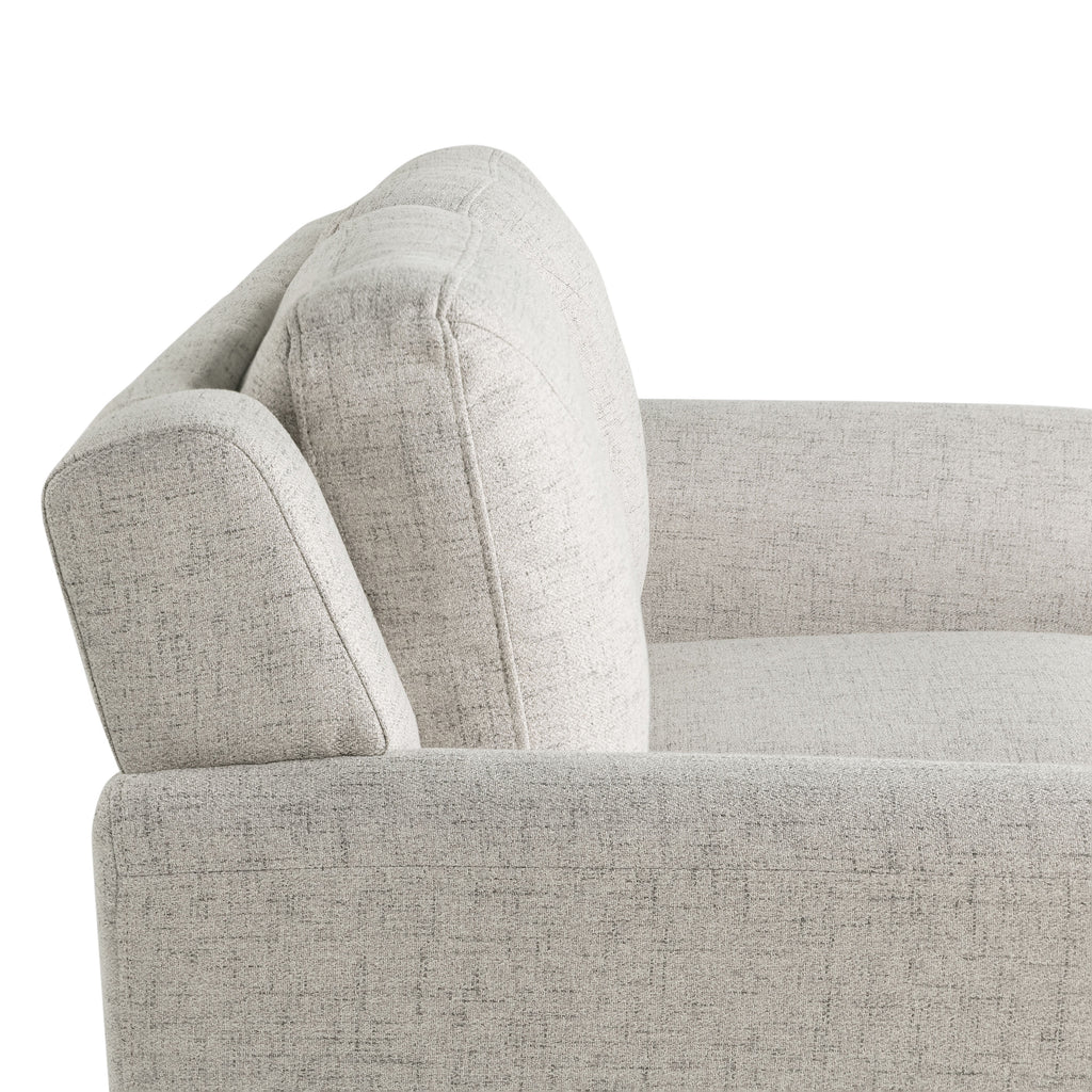 Beige Fabric Loveseat with Curved Arms E36194