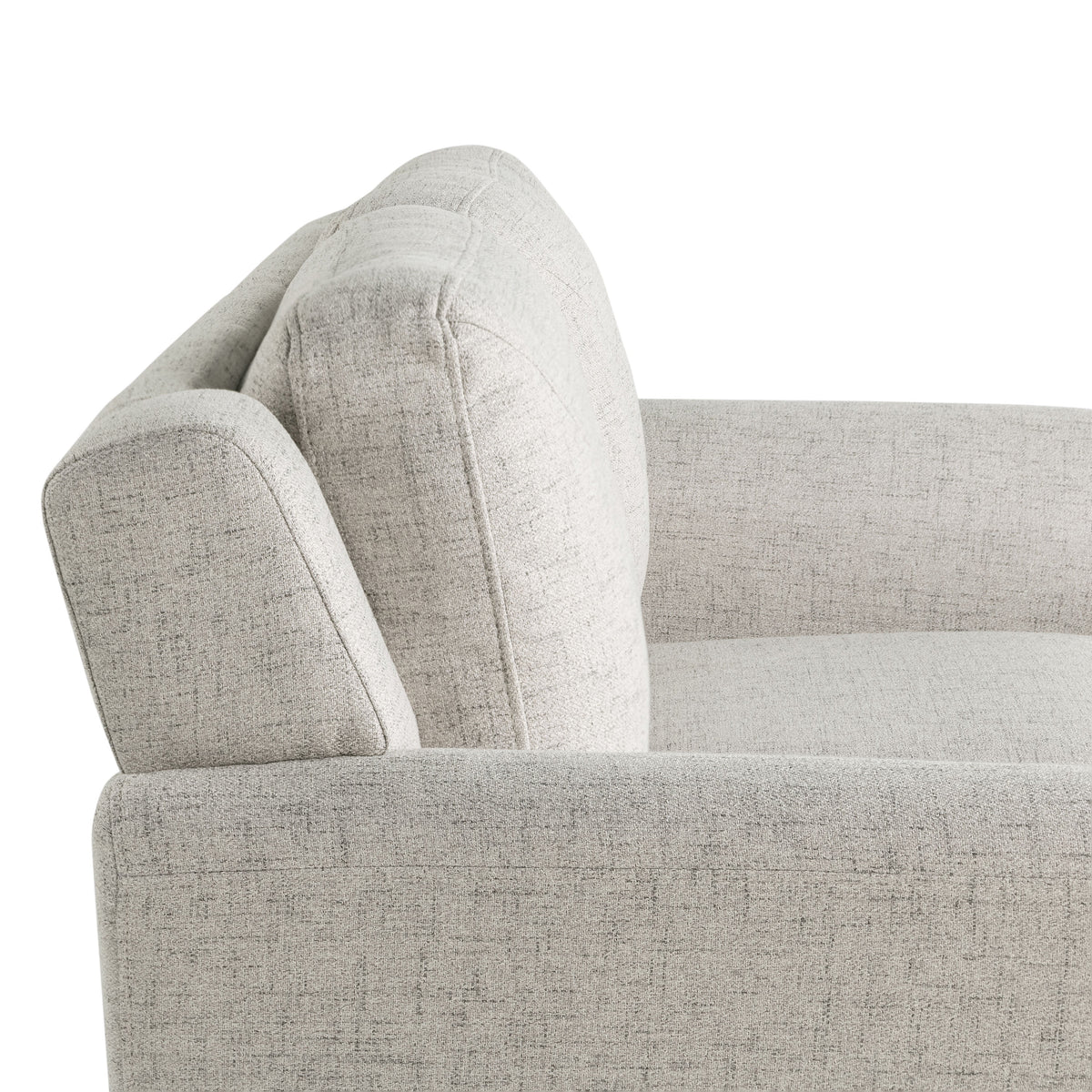 Beige Fabric Loveseat with Curved Arms E36194
