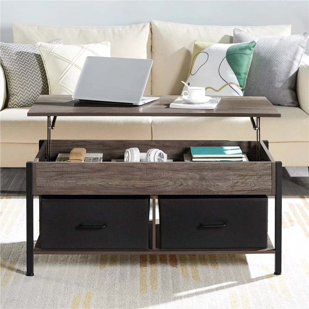 Lift Top Wood Coffee Table with Storage Baskets Z476987
