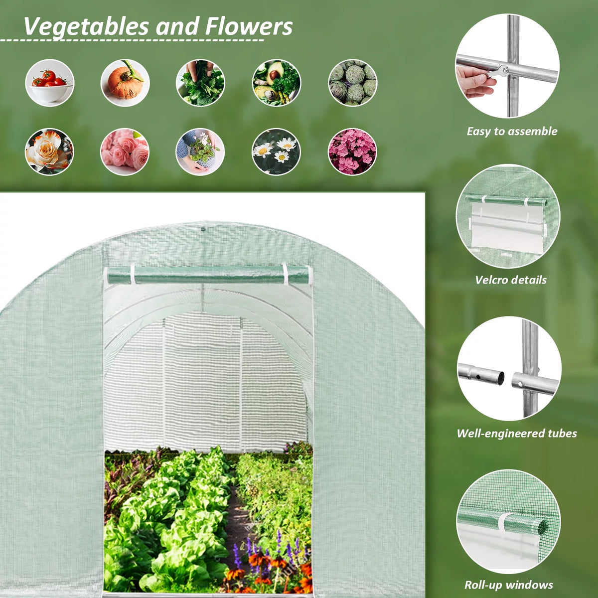 Walk-in Greenhouse 10'x20'x7' H5274