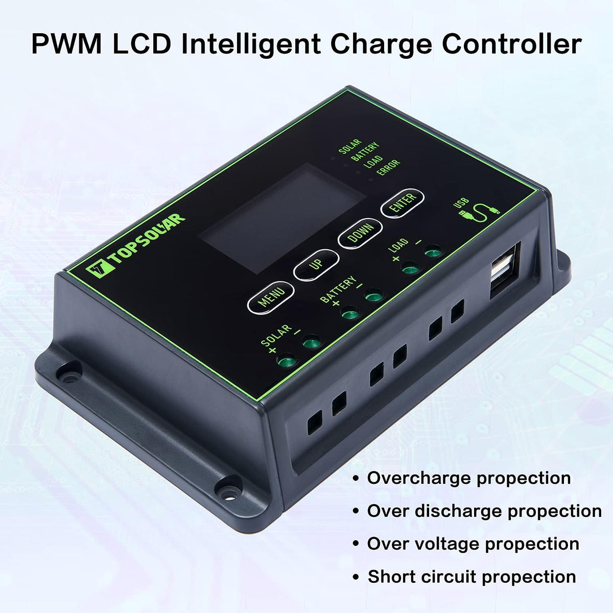 20W 12V Monocrystalline Solar Panel Kit with 10A Charge Controller Q387