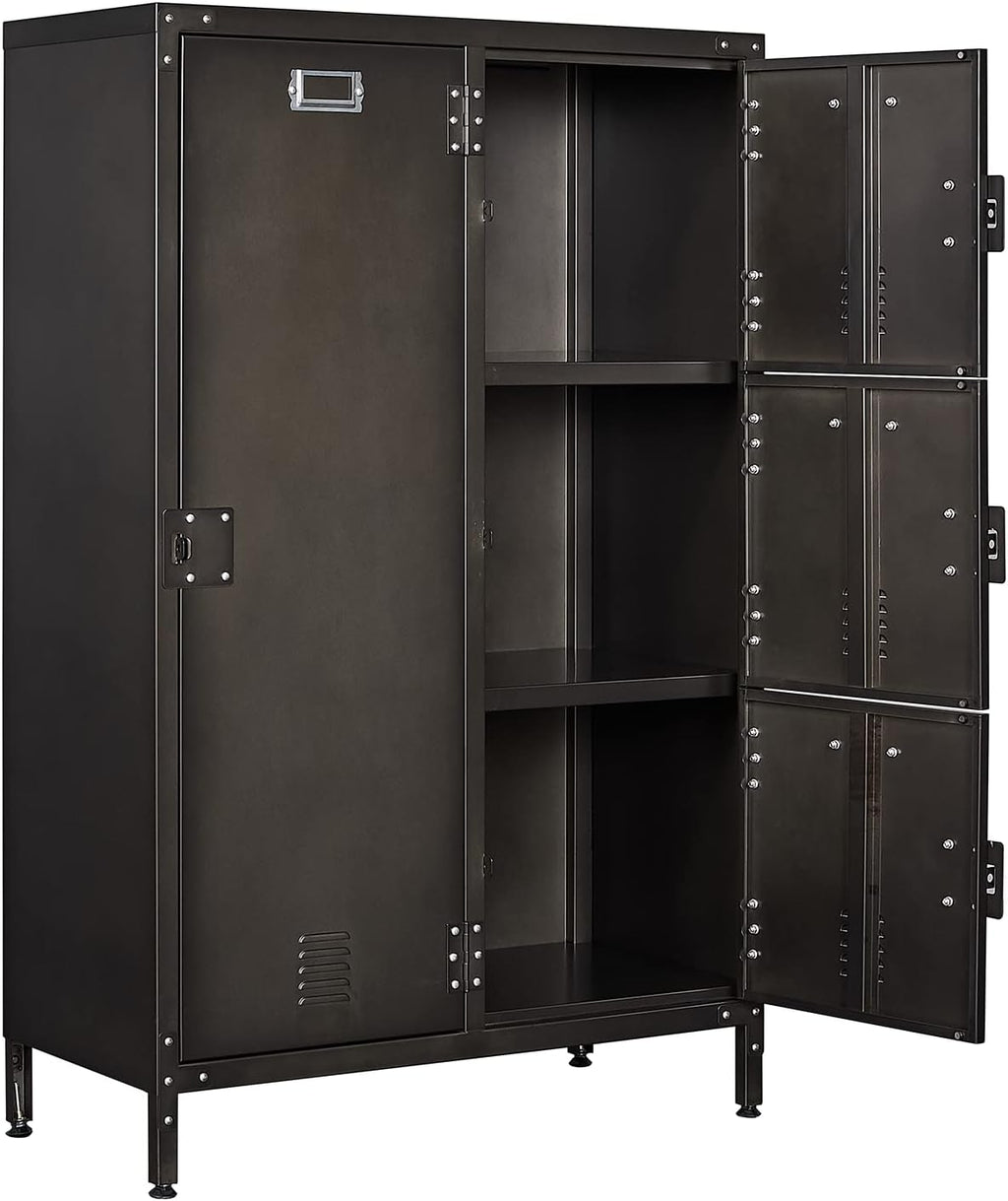 Metal Locker Storage Cabinet with Shelves and 6 Lockable Doors X20261