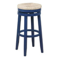 Navy Blue Wood Swivel Barstool V176193