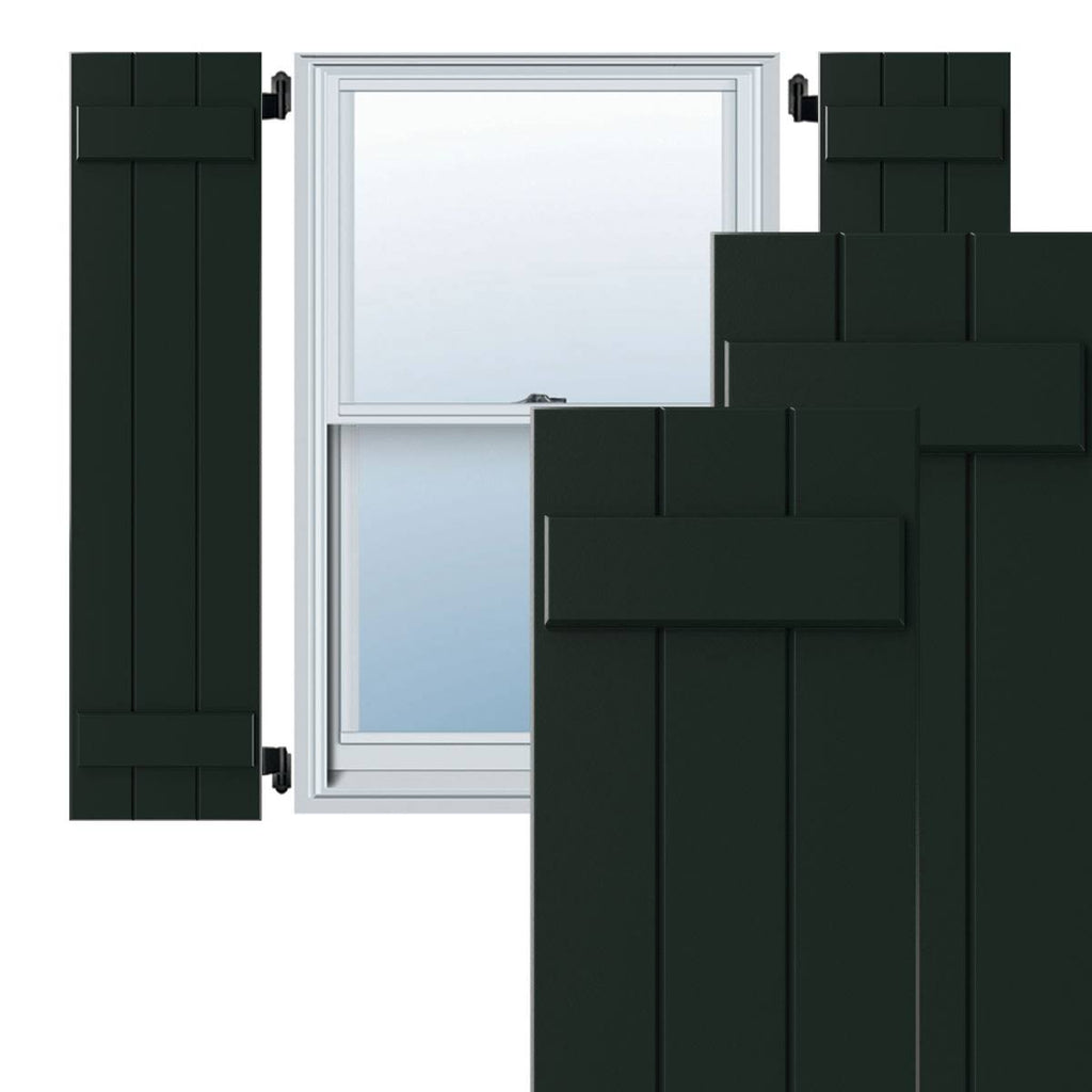 Chrome Composite Board-n-Batten Shutters (Per Pair) O2688