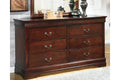 Brown 6 Drawer Dresser D7660