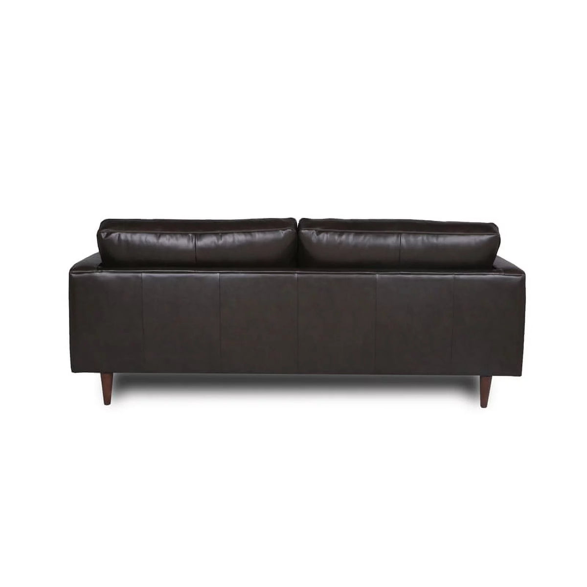 Dark Brown Leather Sofa With Tufted Seat And Back J937