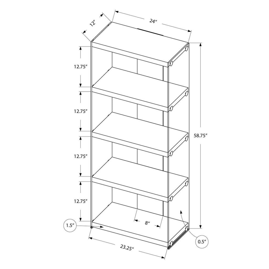 Grey Cement Tempered Glass Bookcase I782240