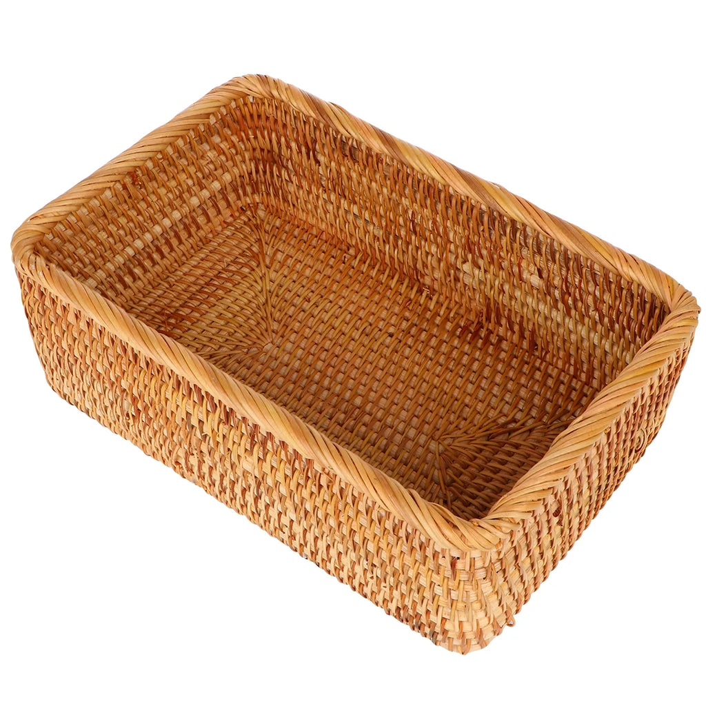 Wicker Basket with Lid Storage Boxes B194290