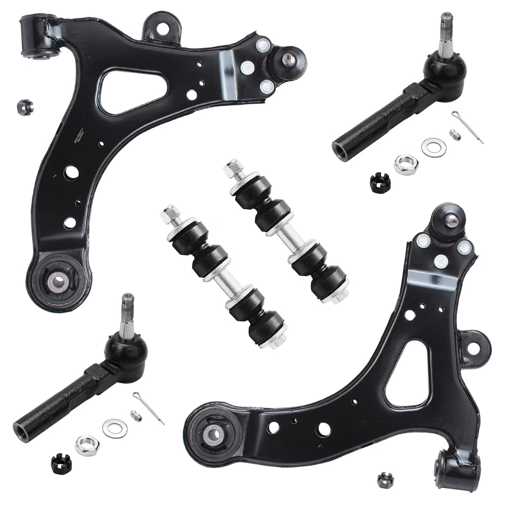6pc Front End Control Arms Kit with Ball Joint Tie Rods Sway Bars R94633