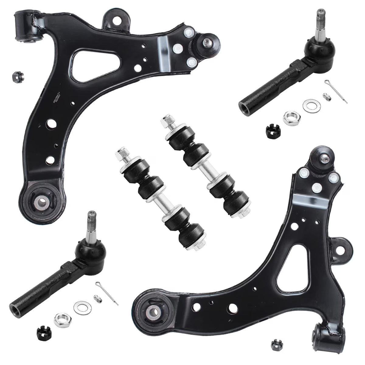 6pc Front End Control Arms Kit with Ball Joint Tie Rods Sway Bars R94633