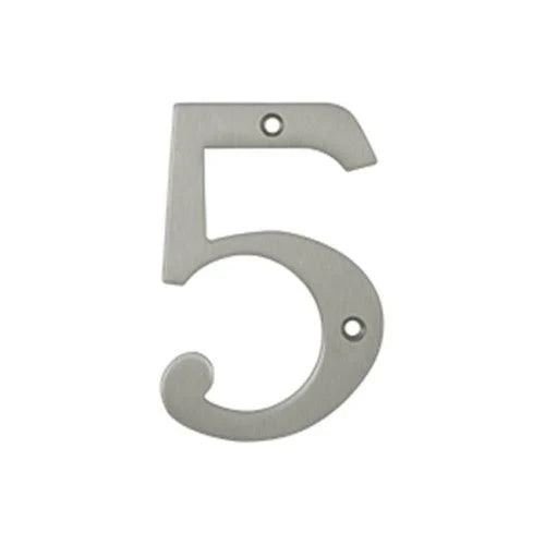 4 in. Satin Nickel Solid Brass House Numbers L63751