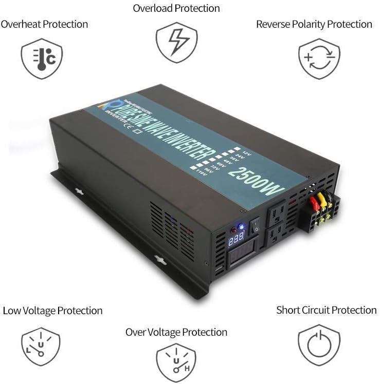 2500W 24VDC to 120VAC Pure Sine Wave Inverter F1977