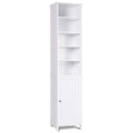 White Wooden Bathroom Storage Cabinet with 5 Adjustable Shelves S8434