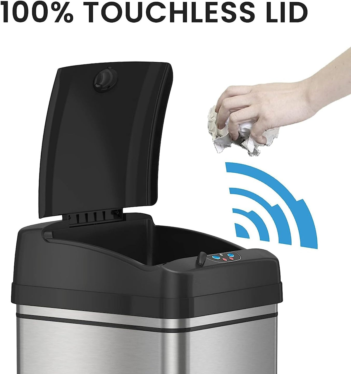 13 Gallon Stainless Steel Automatic Garbage Can A219