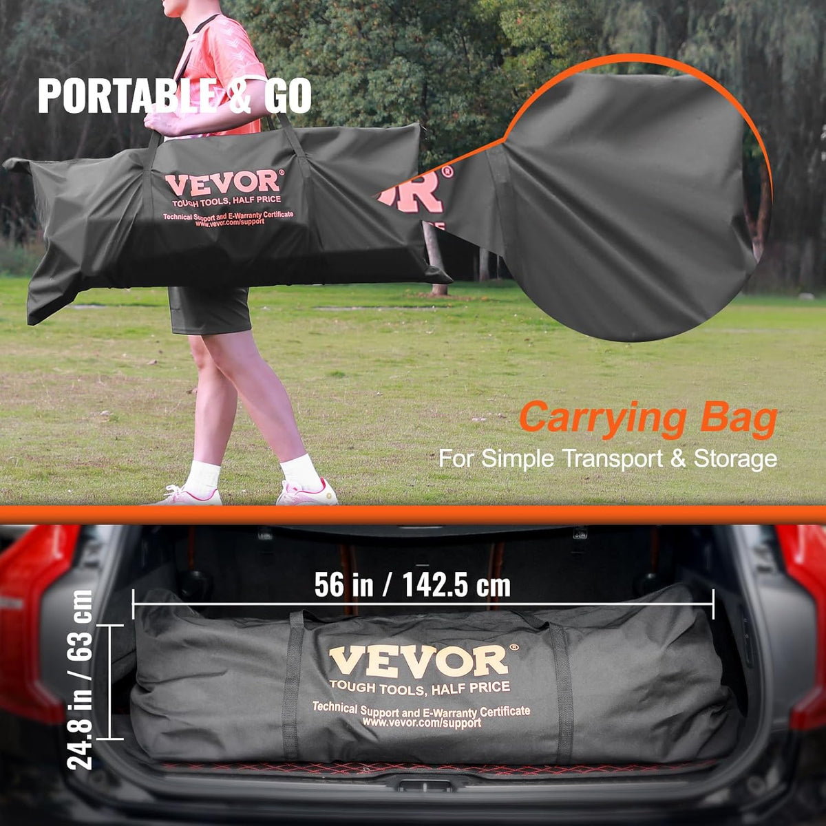 12x6 ft Portable Soccer Goal with Carry Bag Q29600
