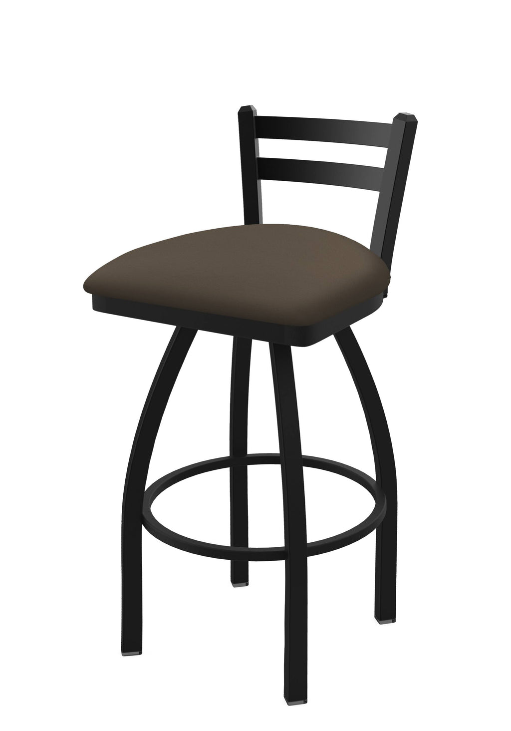 Swivel Bar Stool with Black Wrinkle Finish and Canter Earth Seat B330