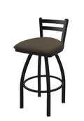 Swivel Bar Stool with Black Wrinkle Finish and Canter Earth Seat B330