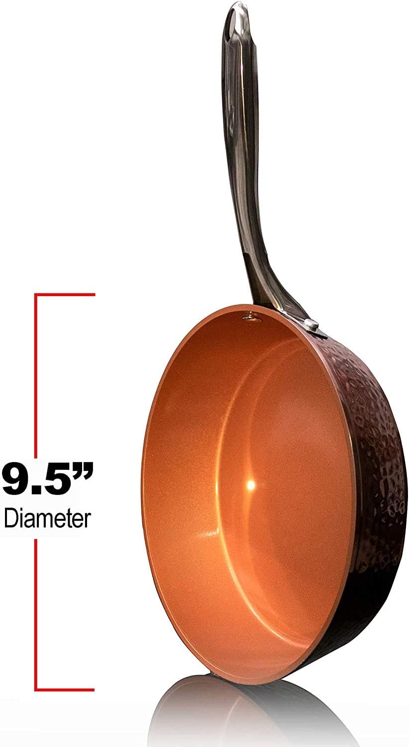 9.5" Hammered Nonstick Fry Pan with Lid K67822